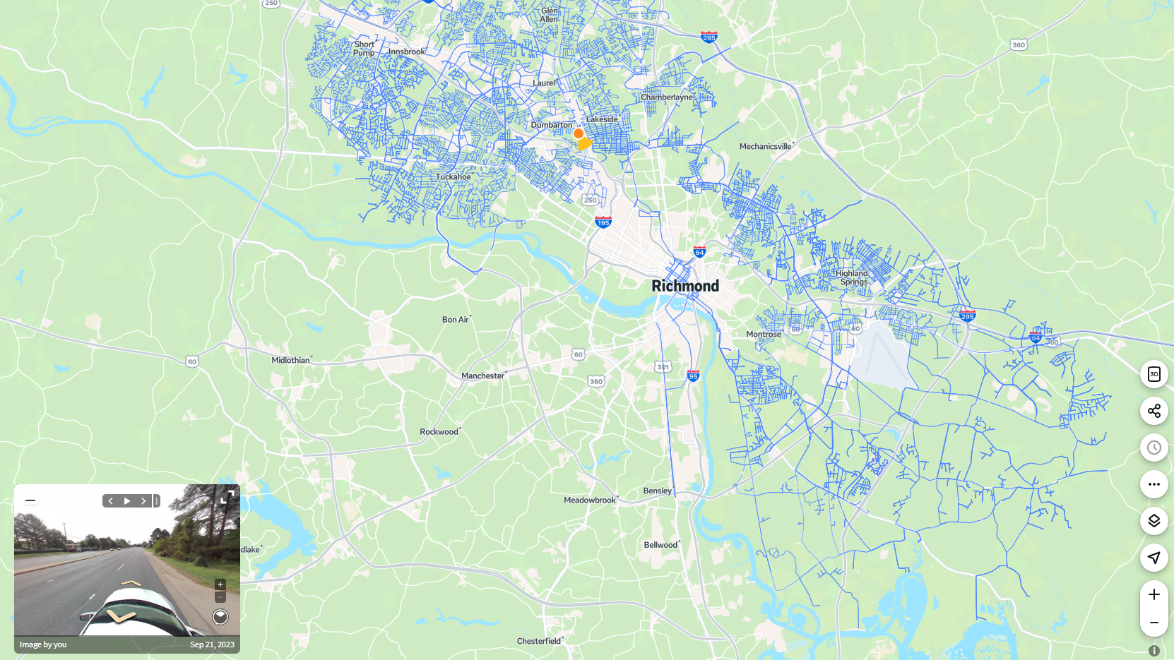 Map showing 360 image collection | Drone LiDAR for Land Development & Surveying | That Drone Guy
